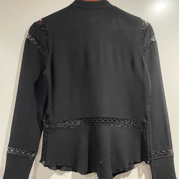 Iro Black Lace Cutout Long Sleeve Button Down - Picture 2 of 2